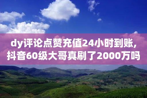 dy评论点赞充值24小时到账,抖音60级大哥真刷了2000万吗 - 超低价qq业务自助下单平台 - 免费获赞自动下单平台-第1张图片-靖非智能科技传媒