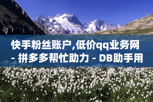 快手粉丝账户,低价qq业务网 - 拼多多帮忙助力 - DB助手用U骗运费险