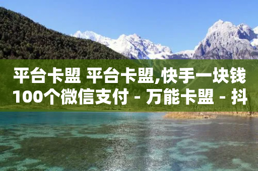 平台卡盟 平台卡盟,快手一块钱100个微信支付 - 万能卡盟 - 抖音点赞充值链接-第1张图片-靖非智能科技传媒