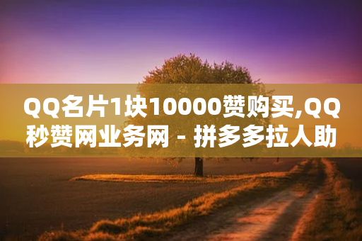 QQ名片1块10000赞购买,QQ秒赞网业务网 - 拼多多拉人助力群 - 多多机刷软件刷刀-第1张图片-靖非智能科技传媒