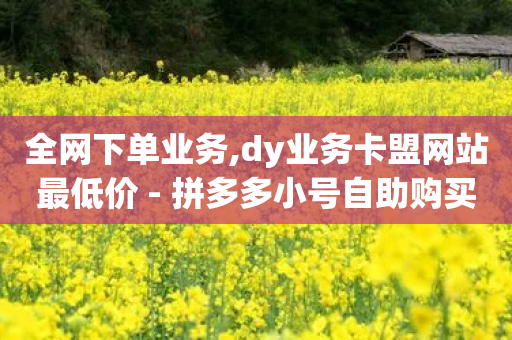 全网下单业务,dy业务卡盟网站最低价 - 拼多多小号自助购买平台 - 拼多多商家怎么赚钱的-第1张图片-靖非智能科技传媒