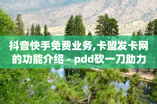 抖音快手免费业务,卡盟发卡网的功能介绍 - pdd砍一刀助力助力平台官网 - 免费正规的接单平台