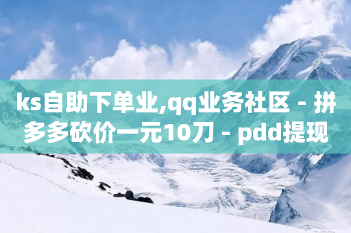 ks自助下单业,qq业务社区 - 拼多多砍价一元10刀 - pdd提现助力网站-第1张图片-靖非智能科技传媒