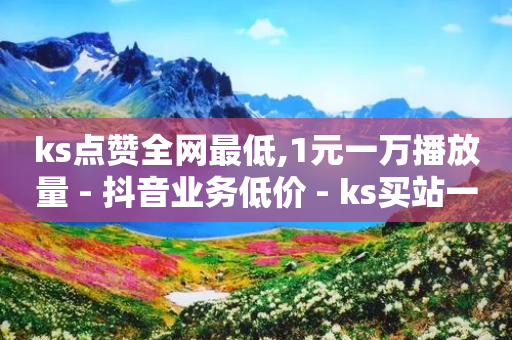 ks点赞全网最低,1元一万播放量 - 抖音业务低价 - ks买站一元100个-第1张图片-靖非智能科技传媒