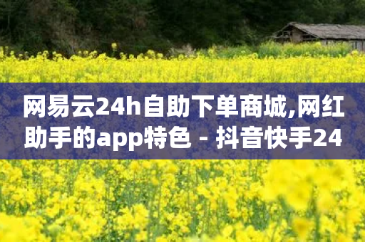 网易云24h自助下单商城,网红助手的app特色 - 抖音快手24小时自助服务 - 快手买作品点赞便宜-第1张图片-靖非智能科技传媒