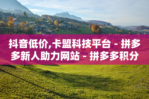 抖音低价,卡盟科技平台 - 拼多多新人助力网站 - 拼多多积分碎片最少是多少