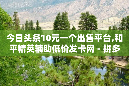 今日头条10元一个出售平台,和平精英辅助低价发卡网 - 拼多多刷刀软件 - 拼多多一直锦鲤附身怎么办-第1张图片-靖非智能科技传媒