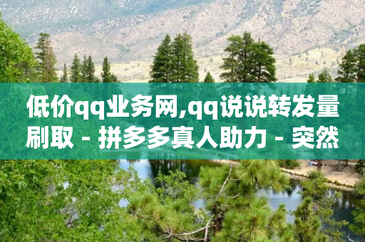 低价qq业务网,qq说说转发量刷取 - 拼多多真人助力 - 突然被中间商在拼多多代下单-第1张图片-靖非智能科技传媒