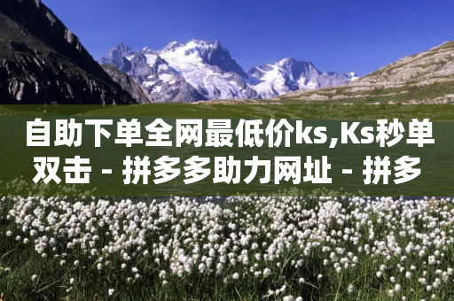 自助下单全网最低价ks,Ks秒单双击 - 拼多多助力网址 - 拼多多免费拿有用吗-第1张图片-靖非智能科技传媒