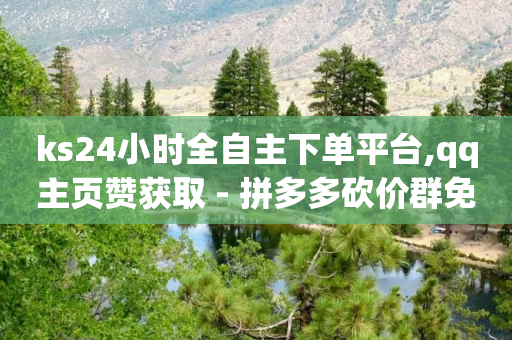 ks24小时全自主下单平台,qq主页赞获取 - 拼多多砍价群免费进 - 拼多多的官方返利平台是哪个-第1张图片-靖非智能科技传媒