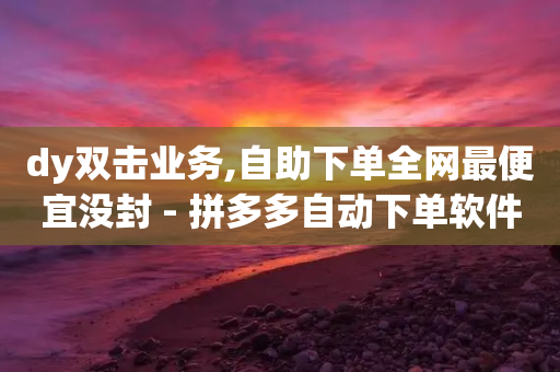 dy双击业务,自助下单全网最便宜没封 - 拼多多自动下单软件下载 - 可以帮好友拼多多砍价