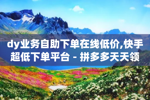 dy业务自助下单在线低价,快手超低下单平台 - 拼多多天天领现金助力 - 拼多多0元薅羊毛教程