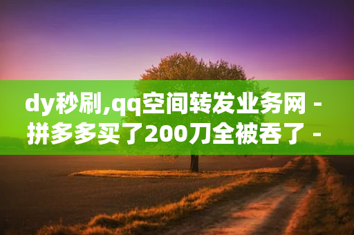 dy秒刷,qq空间转发业务网 - 拼多多买了200刀全被吞了 - 拼多多砍一刀经典语录