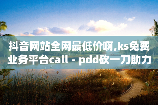 抖音网站全网最低价啊,ks免费业务平台call - pdd砍一刀助力助力平台官网 - 拼多多医生端是哪个软件-第1张图片-靖非智能科技传媒