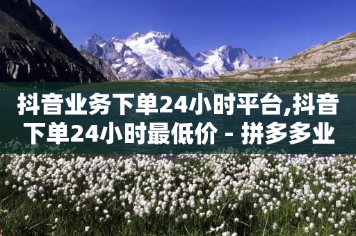 抖音业务下单24小时平台,抖音下单24小时最低价 - 拼多多业务平台自助下单 - 拼多多五个助力-第1张图片-靖非智能科技传媒