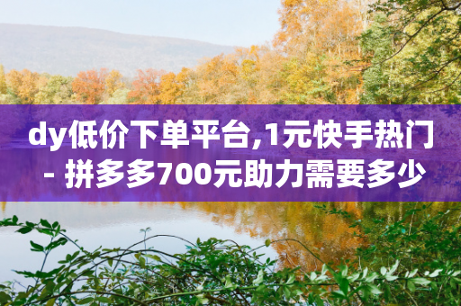 dy低价下单平台,1元快手热门 - 拼多多700元助力需要多少人 - 辅助商家