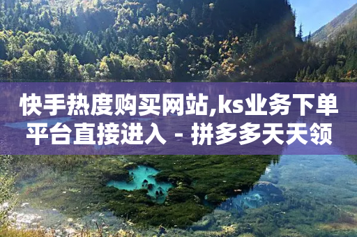 快手热度购买网站,ks业务下单平台直接进入 - 拼多多天天领现金助力 - 驾考为什么没有填空题-第1张图片-靖非智能科技传媒