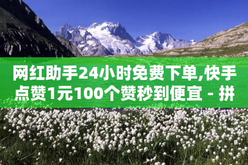 网红助手24小时免费下单,快手点赞1元100个赞秒到便宜 - 拼多多免费助力工具无限制 - 拼多多助力好用的软件