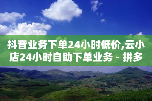 抖音业务下单24小时低价,云小店24小时自助下单业务 - 拼多多业务关注下单平台入口链接 - 店霸平台