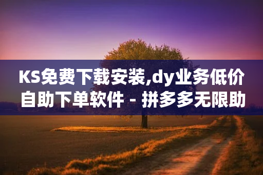 KS免费下载安装,dy业务低价自助下单软件 - 拼多多无限助力app - 拼多多19.9返现100是真是假-第1张图片-靖非智能科技传媒