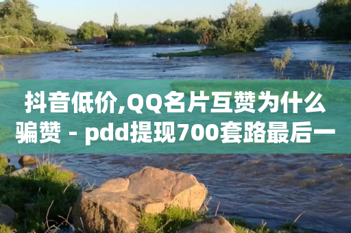 抖音低价,QQ名片互赞为什么骗赞 - pdd提现700套路最后一步 - 拼多多刷金币吾爱破解