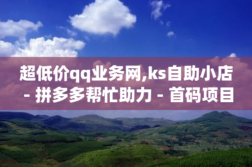 超低价qq业务网,ks自助小店 - 拼多多帮忙助力 - 首码项目发布网-第1张图片-靖非智能科技传媒