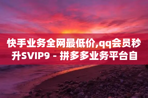 快手业务全网最低价,qq会员秒升SVIP9 - 拼多多业务平台自助下单 - 助力接单平台软件-第1张图片-靖非智能科技传媒