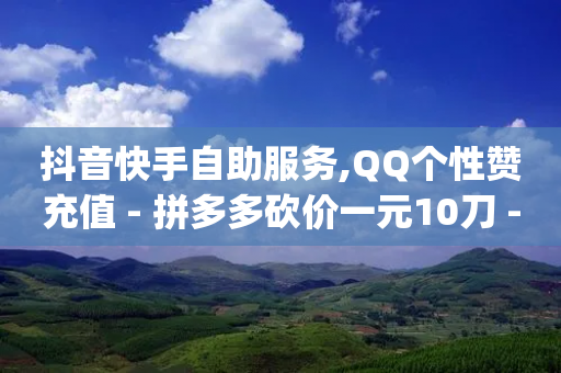 抖音快手自助服务,QQ个性赞充值 - 拼多多砍价一元10刀 - 找代课还可以pdd助力平台-第1张图片-靖非智能科技传媒