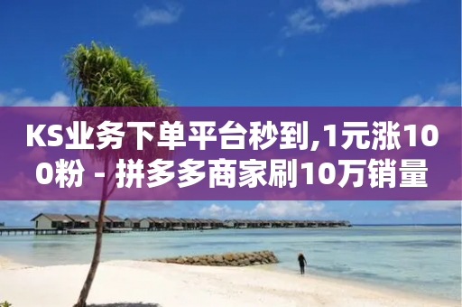 KS业务下单平台秒到,1元涨100粉 - 拼多多商家刷10万销量 - 拼多多花钱买助力是真的吗-第1张图片-靖非智能科技传媒