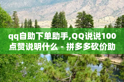 qq自助下单助手,QQ说说100点赞说明什么 - 拼多多砍价助力 - 拼多多挣佣金的怎么做-第1张图片-靖非智能科技传媒