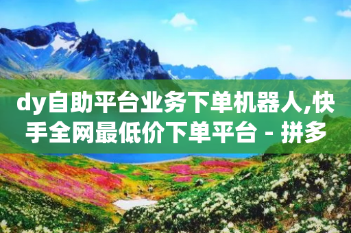 dy自助平台业务下单机器人,快手全网最低价下单平台 - 拼多多黑科技引流推广神器 - 24拼多多助力-第1张图片-靖非智能科技传媒