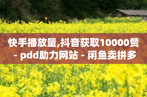 快手播放量,抖音获取10000赞 - pdd助力网站 - 闲鱼卖拼多多助力多少钱