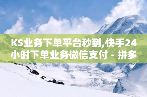 KS业务下单平台秒到,快手24小时下单业务微信支付 - 拼多多助力新用户网站 - 拼多多六百元提现钻石之后