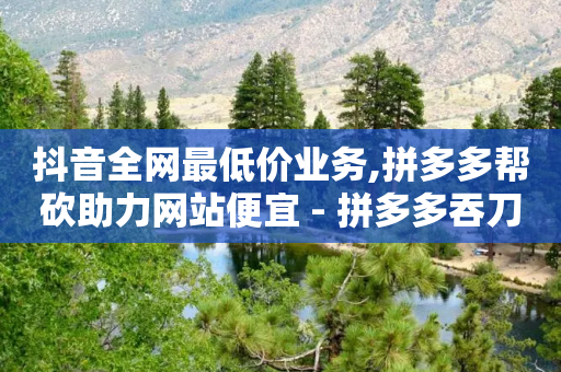 抖音全网最低价业务,拼多多帮砍助力网站便宜 - 拼多多吞刀机制 - 拼多多小号哪里搞