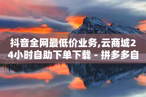 抖音全网最低价业务,云商城24小时自助下单下载 - 拼多多自动下单软件下载 - 拼多多助力黑科技软件