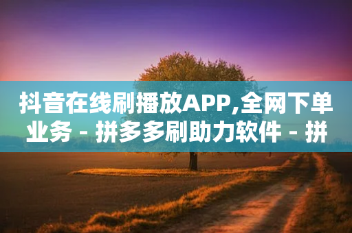 抖音在线刷播放APP,全网下单业务 - 拼多多刷助力软件 - 拼多多账号发卡网-第1张图片-靖非智能科技传媒