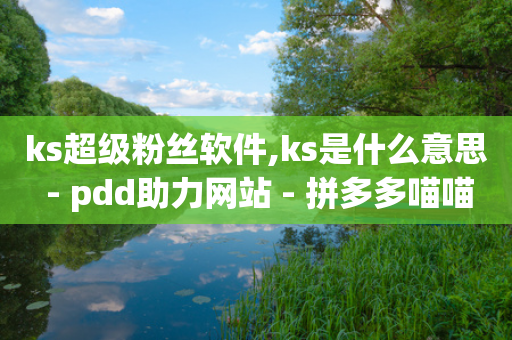 ks超级粉丝软件,ks是什么意思 - pdd助力网站 - 拼多多喵喵MOD菜单