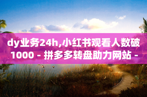 dy业务24h,小红书观看人数破1000 - 拼多多转盘助力网站 - 拼多多助力泄露信息真的假的-第1张图片-靖非智能科技传媒