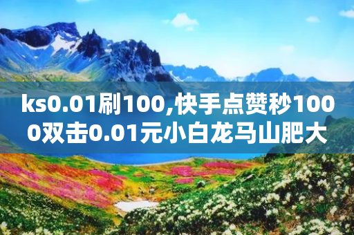 ks0.01刷100,快手点赞秒1000双击0.01元小白龙马山肥大地房产装修 - 网红商城24小时自助 - 博朗7系各型号对比-第1张图片-靖非智能科技传媒