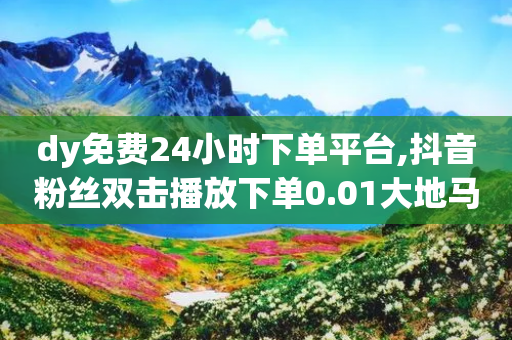 dy免费24小时下单平台,抖音粉丝双击播放下单0.01大地马山房产活动 - 24小时自助商城软件 - 拼多多砍刀最便宜软件-第1张图片-靖非智能科技传媒