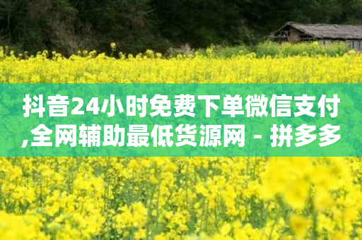 抖音24小时免费下单微信支付,全网辅助最低货源网 - 拼多多自动下单脚本 - 拼多多微信怎么登陆主号