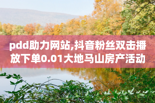 pdd助力网站,抖音粉丝双击播放下单0.01大地马山房产活动 - 快手业务下单平台 - 拼多多助力领现金