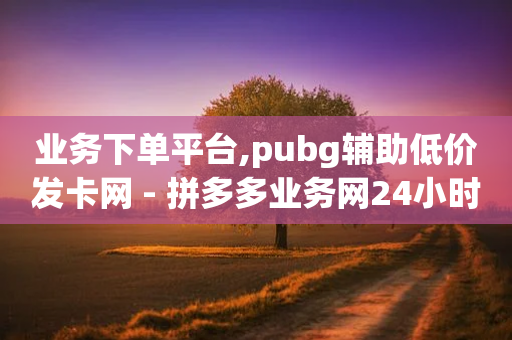 业务下单平台,pubg辅助低价发卡网 - 拼多多业务网24小时自助下单 - 拼多多送700假的-第1张图片-靖非智能科技传媒