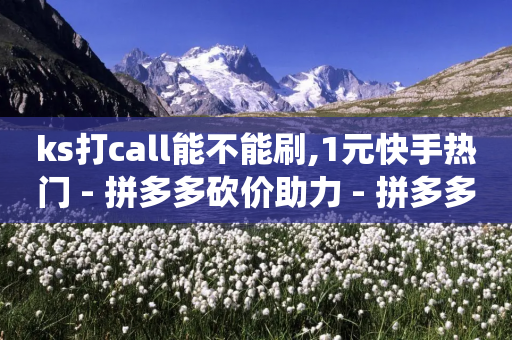 ks打call能不能刷,1元快手热门 - 拼多多砍价助力 - 拼多多砍价统计软件-第1张图片-靖非智能科技传媒