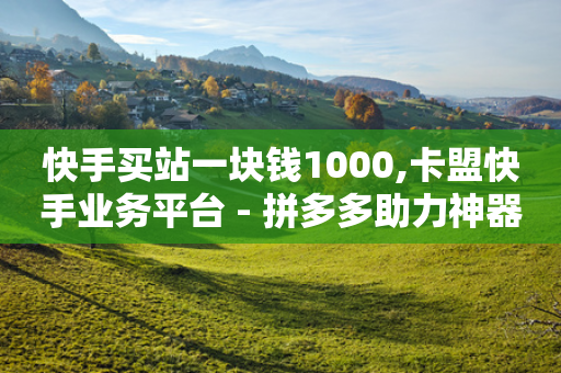 快手买站一块钱1000,卡盟快手业务平台 - 拼多多助力神器 - 拼多多店铺可以自己下单吗-第1张图片-靖非智能科技传媒