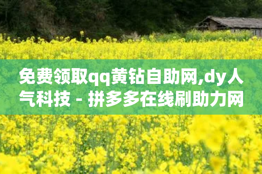 免费领取qq黄钻自助网,dy人气科技 - 拼多多在线刷助力网站 - 拼多多是真的能领现金吗-第1张图片-靖非智能科技传媒