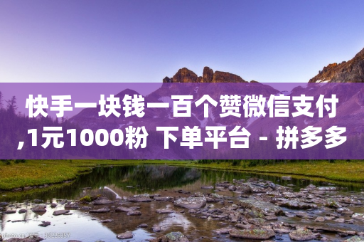 快手一块钱一百个赞微信支付,1元1000粉 下单平台 - 拼多多砍价下单平台 - pdd自助业务平台-第1张图片-靖非智能科技传媒