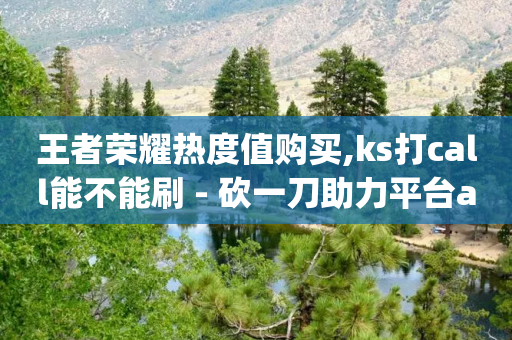 王者荣耀热度值购买,ks打call能不能刷 - 砍一刀助力平台app - 拼多多不邀请好友能领100-第1张图片-靖非智能科技传媒