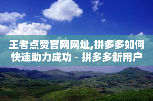 王者点赞官网网址,拼多多如何快速助力成功 - 拼多多新用户助力网站 - 拼多多砍一刀哪里找-第1张图片-靖非智能科技传媒