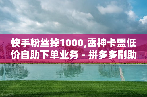 快手粉丝掉1000,雷神卡盟低价自助下单业务 - 拼多多刷助力网站哪个可靠 - 拼多多怎么自己下单买商品-第1张图片-靖非智能科技传媒